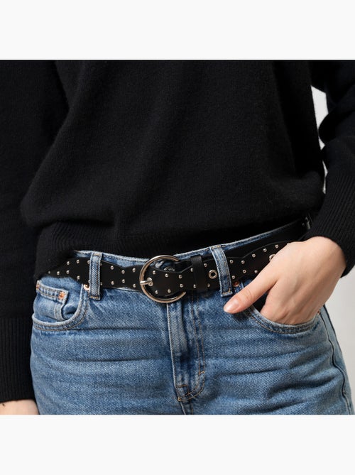 Ceinture rock au design vintage avec clous argentés femme isotoner - Kiabi