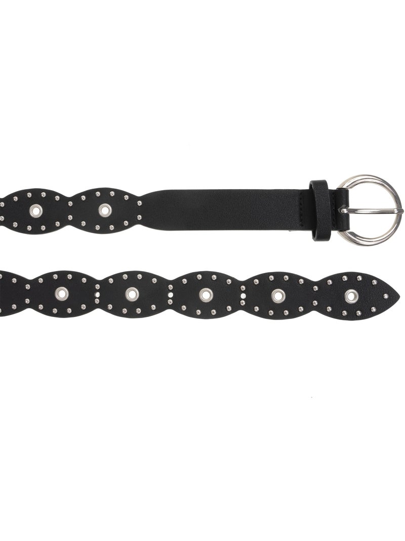 Ceinture rock au design vintage avec clous argentés femme isotoner Noir - Kiabi