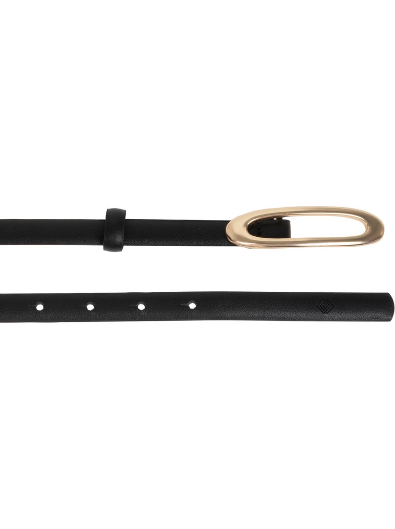 Ceinture synthétique avec plaque arrondie femme isotoner Noir - Kiabi