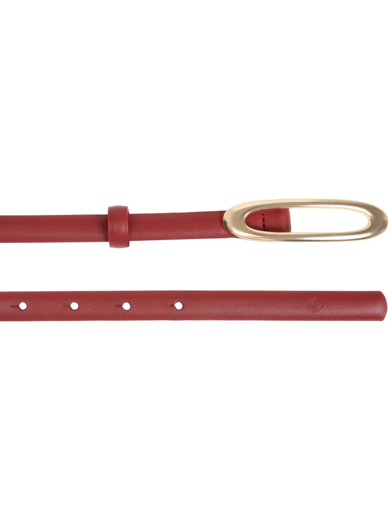 Ceinture synthétique avec plaque arrondie femme isotoner Rouge tomate - Kiabi