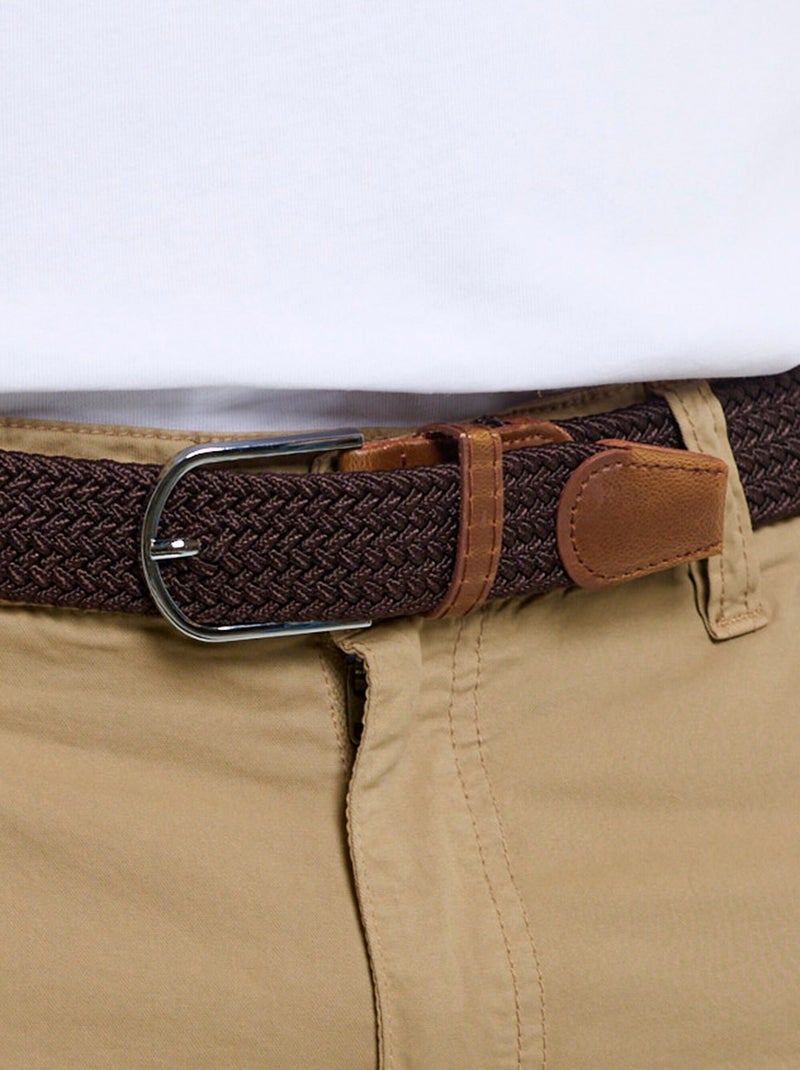 Ceinture taille unique extensible tressée - afibel Marron - Kiabi