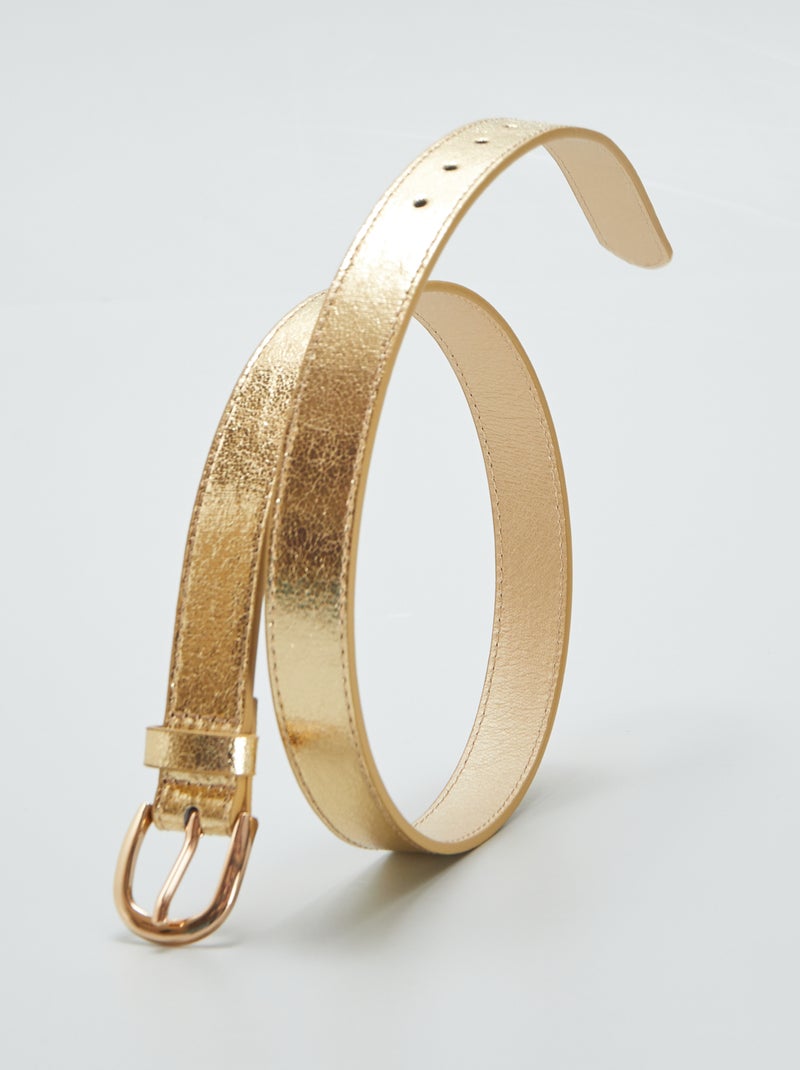 Ceinture texturée et irisée Dorée - Kiabi