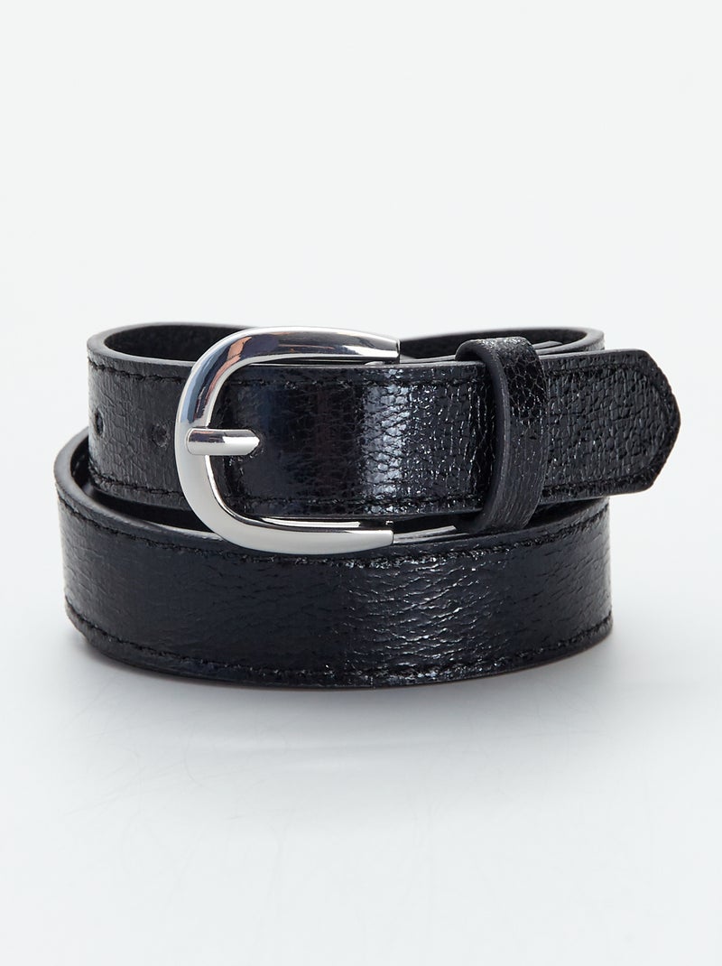 Ceinture texturée et irisée noir - Kiabi