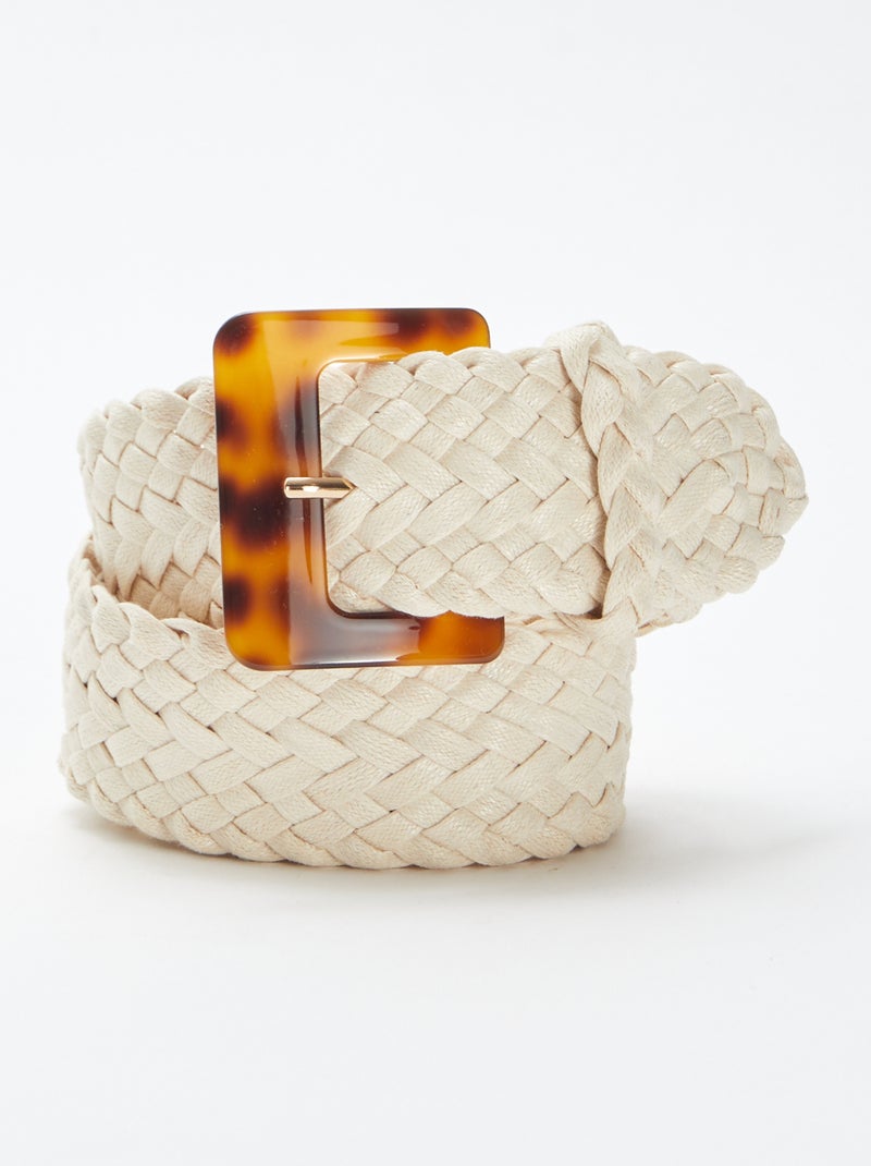 Ceinture tressée avec boucle écaille BEIGE - Kiabi