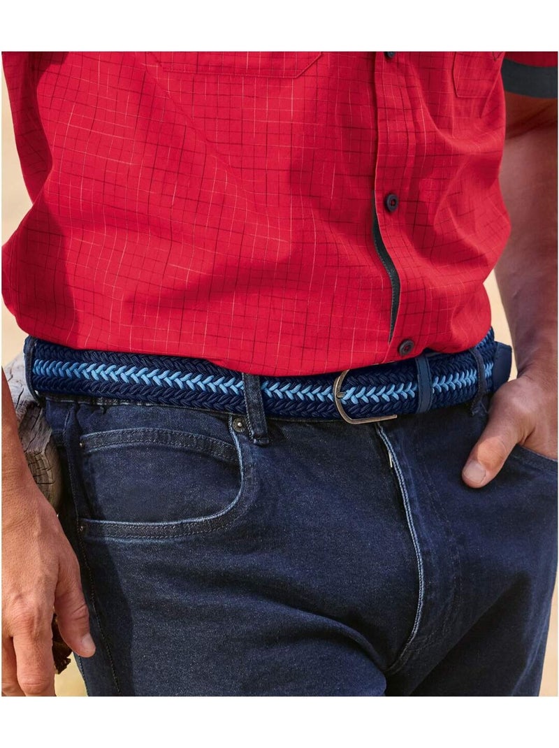 Ceinture Tressée Confort  - Atlas For Men Bleu - Kiabi