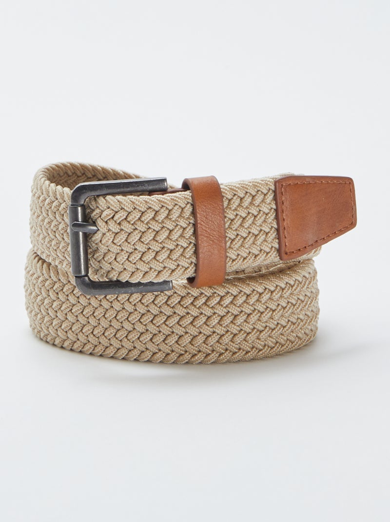 Ceinture tressée élastique Beige - Kiabi