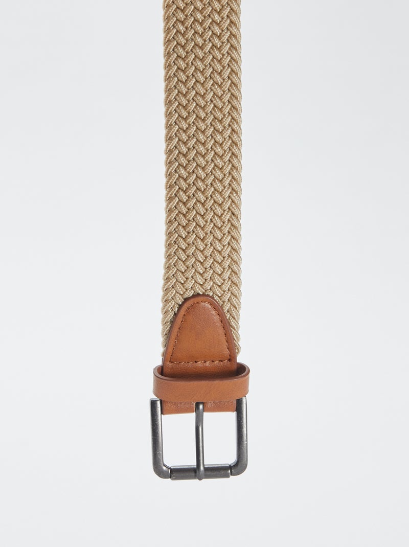 Ceinture tressée élastique Beige - Kiabi