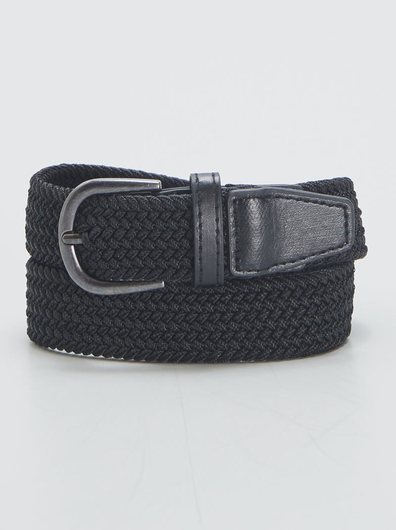 Ceinture tressée élastique Noir - Kiabi
