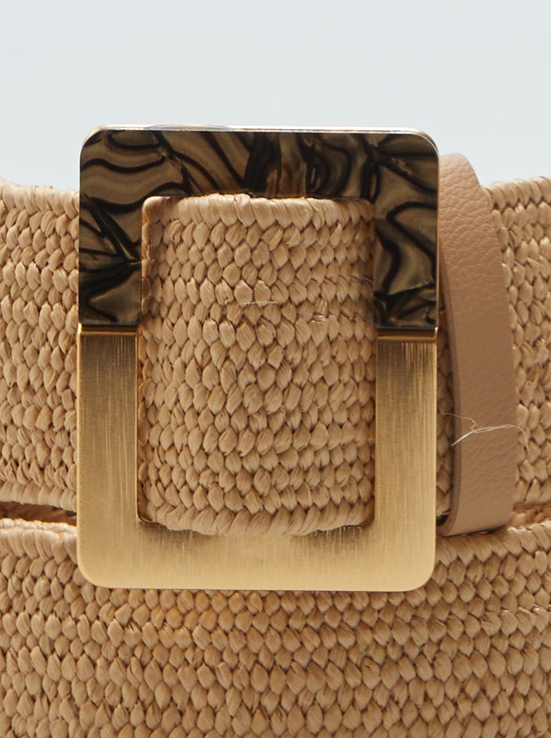 Ceinture tressée élastiquée Beige - Kiabi