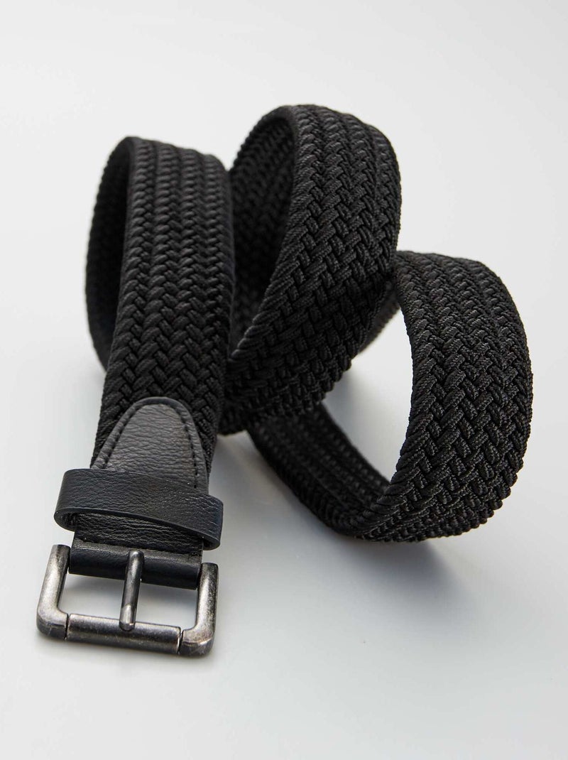 Ceinture tressée élastiquée noir - Kiabi