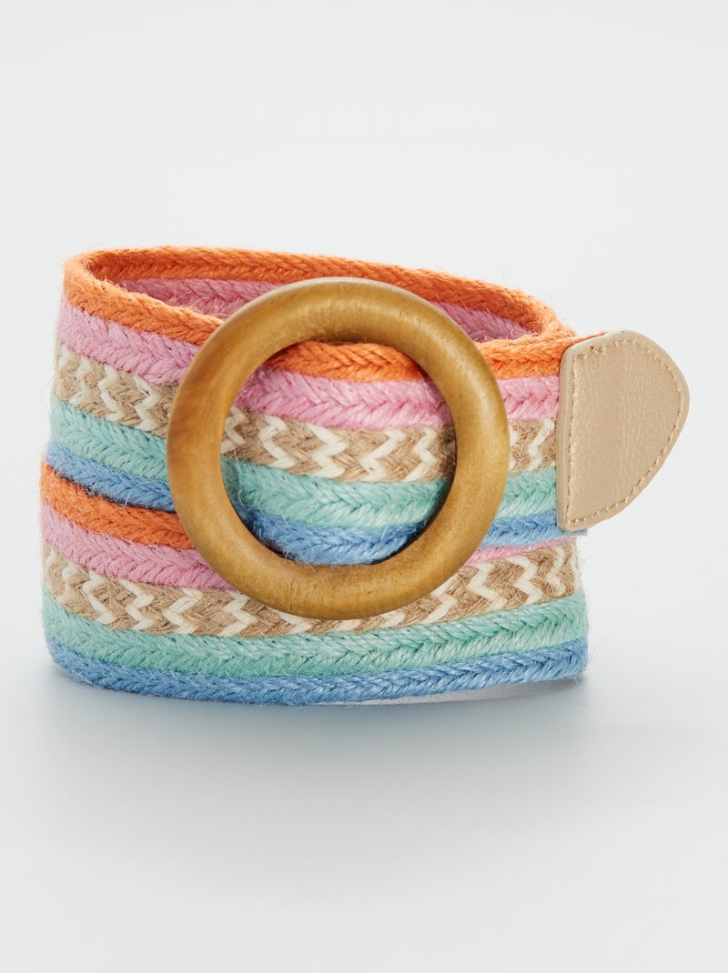 Ceinture tressée en jute multicolore - Kiabi