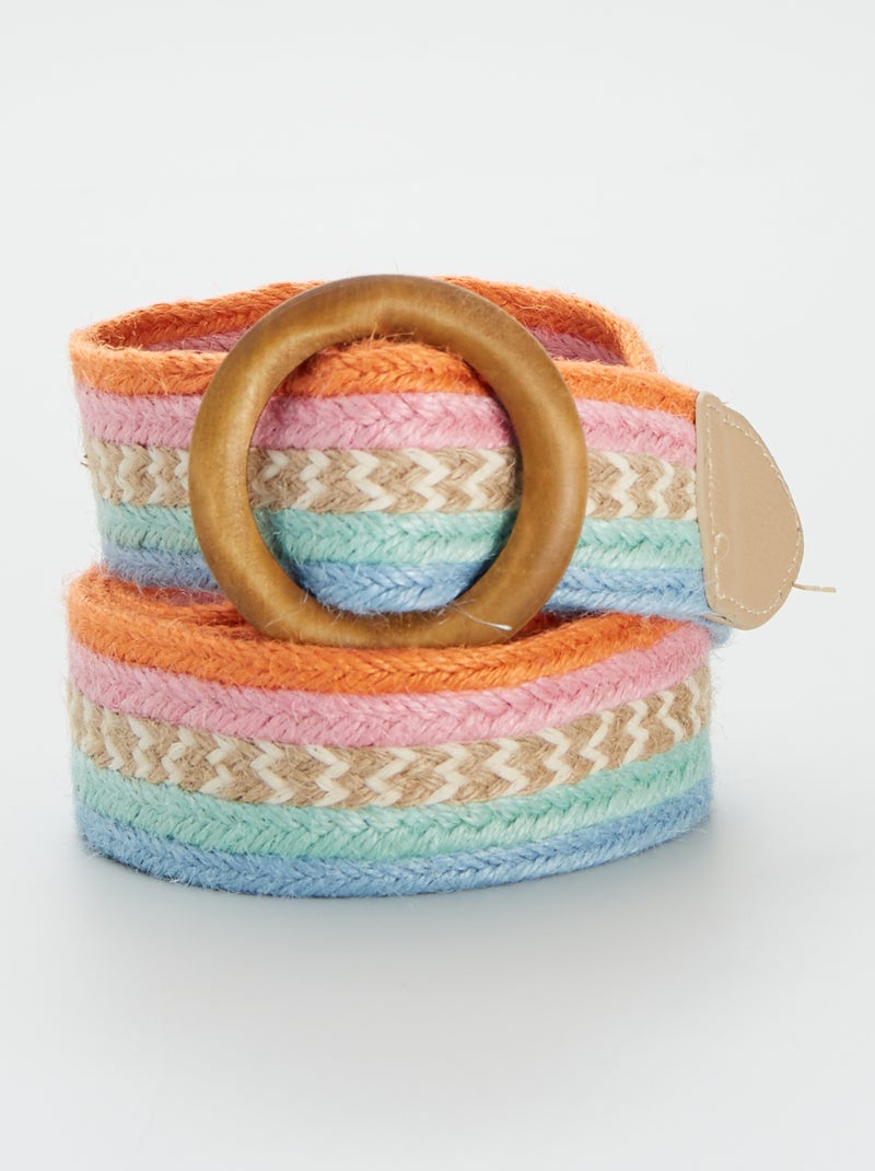 Ceinture tressée en jute multicolore - Kiabi