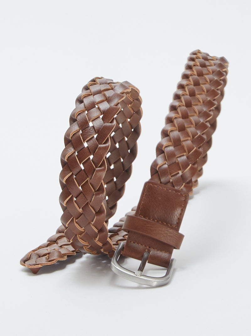 Ceinture tressée en simili Marron - Kiabi