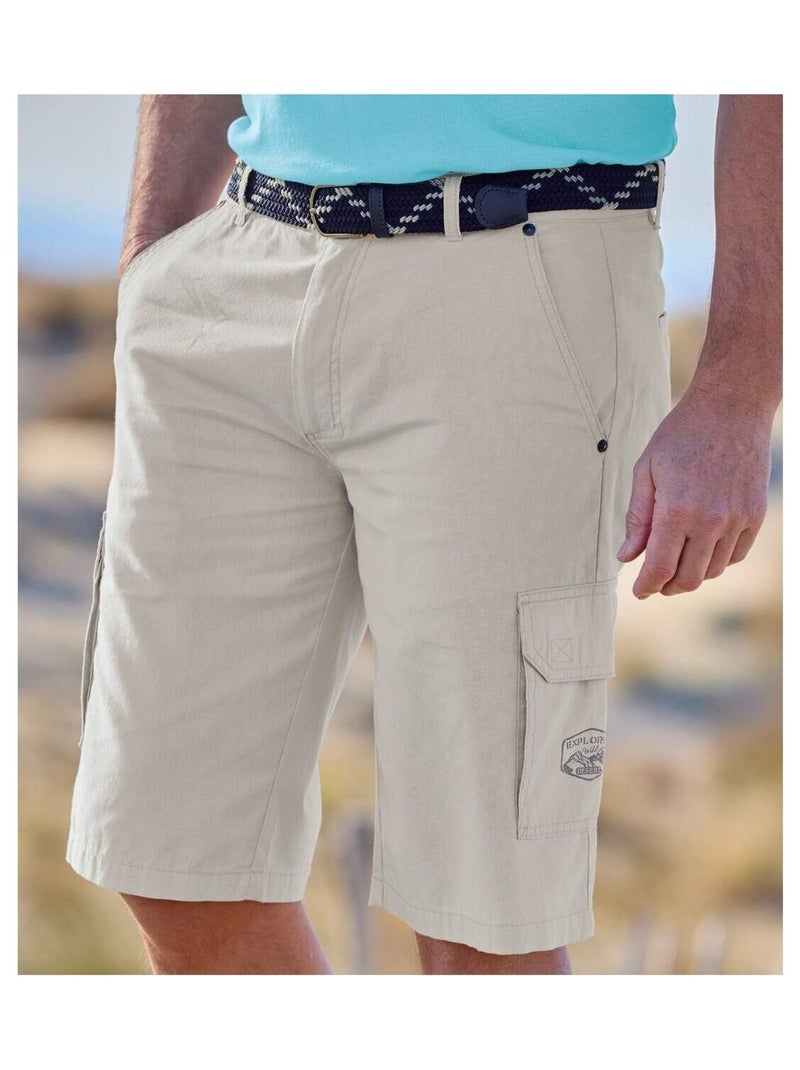 Ceinture Tressée Stretch Confort   - ATLAS FOR MEN Bleu marine - Kiabi