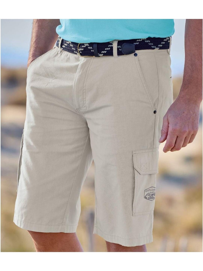 Ceinture Tressée Stretch Confort   - ATLAS FOR MEN Bleu marine - Kiabi