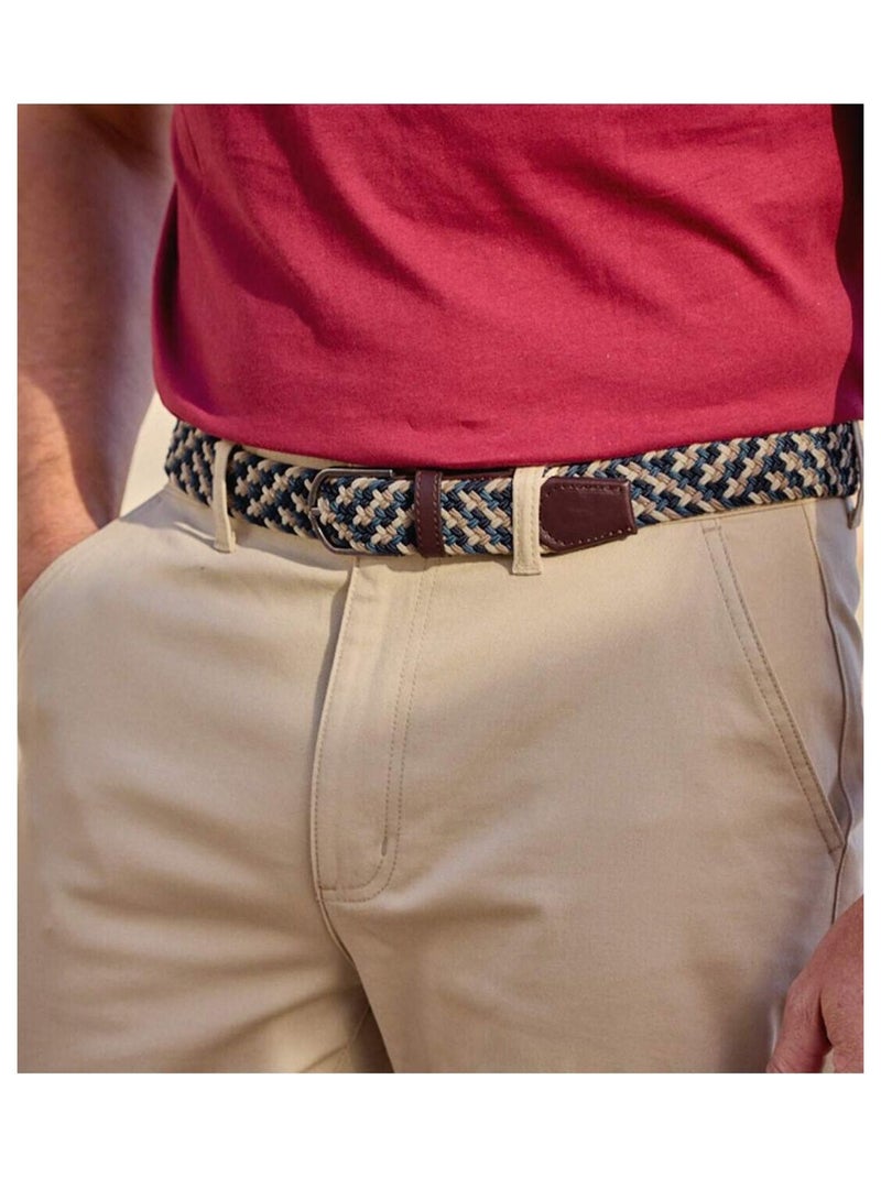 Ceinture Tressée Stretch Confort   - ATLAS FOR MEN Marron - Kiabi