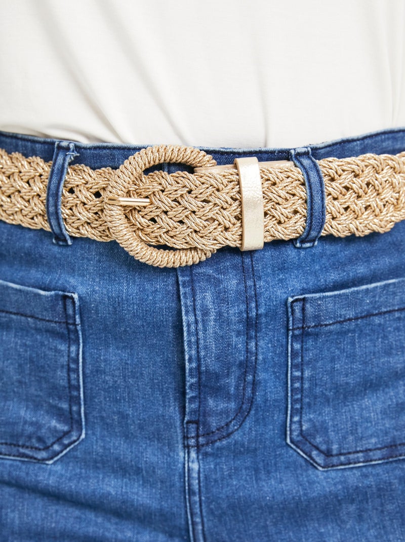 Ceinture tressée taille unique Beige - Kiabi
