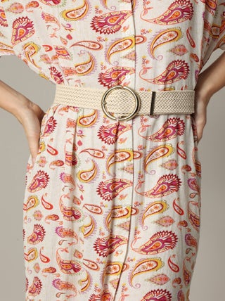 Ceinture tressée unie avec boucle dorée 'Deeluxe'