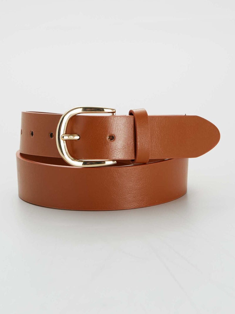 Ceinture unie basique camel - Kiabi