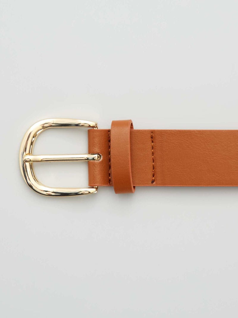 Ceinture unie basique camel - Kiabi