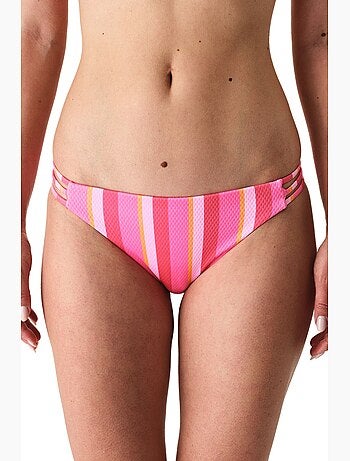Celinda bas de bikini élégant à rayures texturées taille mi-haute penti