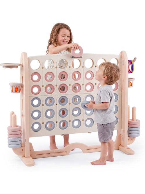 Centre de Jeux 4 en 1 en PEHD Puissance 4 Basket Anneaux et Golf Dim 109x41 cm - Kiabi