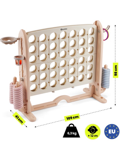 Centre de Jeux 4 en 1 en PEHD Puissance 4 Basket Anneaux et Golf Dim 109x41 cm - Kiabi