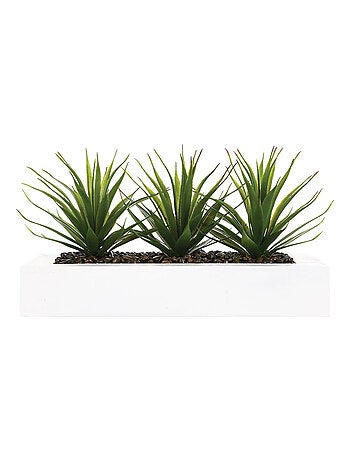 Centre de table avec 3 plantes aloe vera artificielles