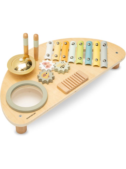 Centre Musical Enfant en Bois – Xylophone, Tambour et Jouet Éveil Sensoriel, Bébé 9 Mois+ Mamabrum - Kiabi