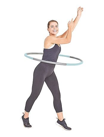 Cerceau de fitness Hula Hoop avec vagues de massage - gris/bleu ciel