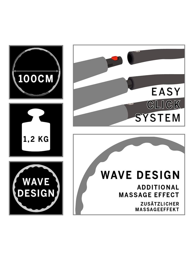 Cerceau de fitness Hula Hoop avec vagues de massage - gris/bleu ciel Bleu - Kiabi