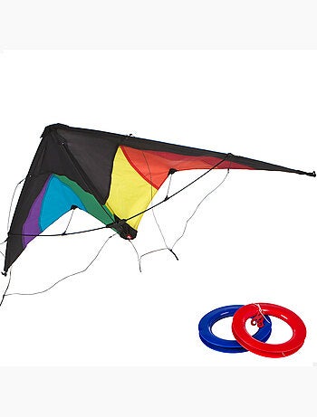 Cerf-volant d'acrobatie pop-up magic 125x72 cm - couleur arc-en-ciel