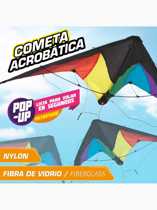 Cerf-volant d'acrobatie pop-up magic 125x72 cm - couleur arc-en-ciel - Kiabi