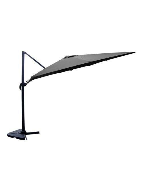 CESARE - Parasol rectangulaire 3x4 déporté rotatif gris en aluminium - Kiabi