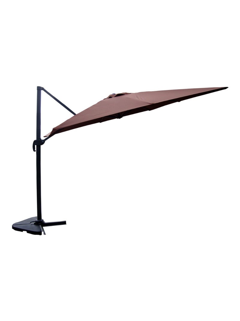 CESARE - Parasol rectangulaire 3x4 déporté rotatif marron en aluminium Marron - Kiabi