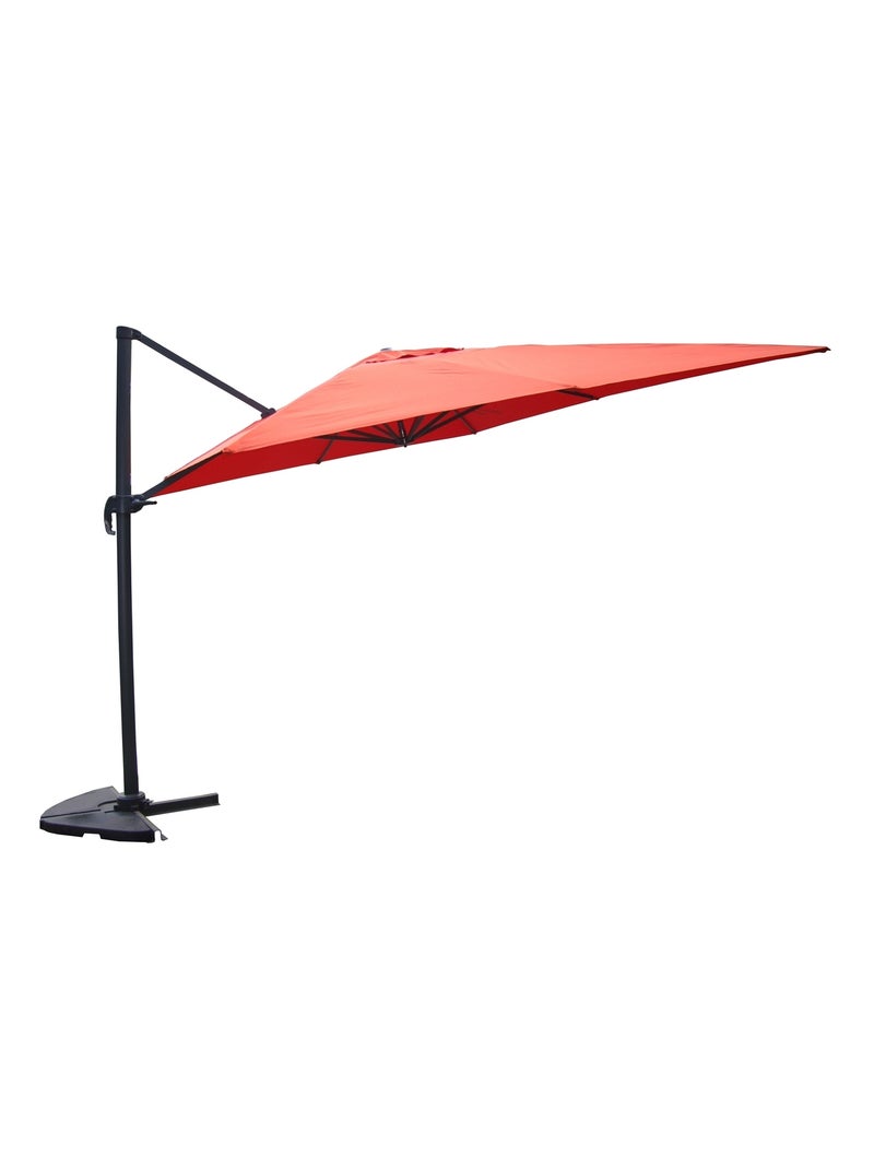 CESARE - Parasol rectangulaire 3x4 déporté rotatif terracotta en aluminium Terracotta - Kiabi