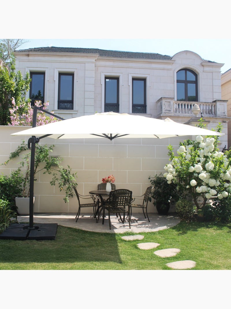 CESARE Bundle parasol 3x4m déporté rotatif gris + housse Gris - Kiabi