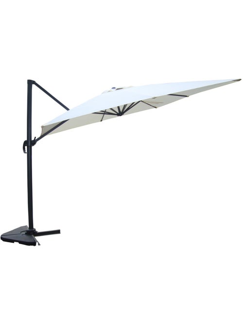 CESARE Ensemble parasol écru 3x4m et 4 dalles à lester - Kiabi
