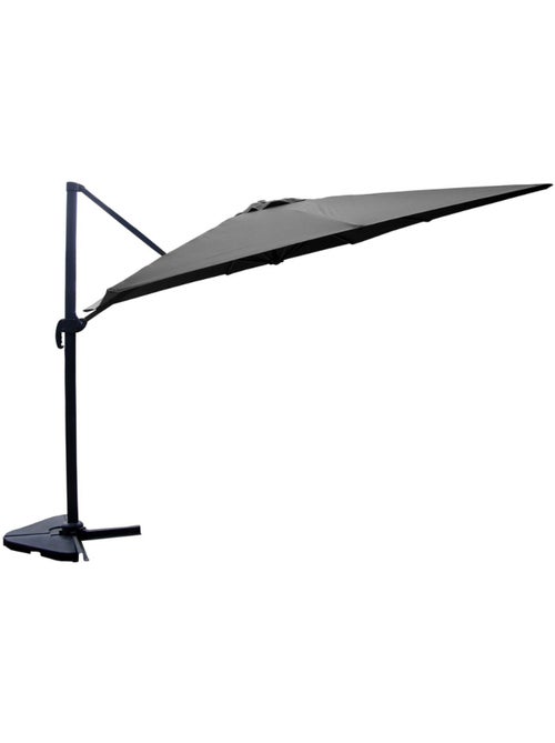 CESARE Ensemble parasol gris 3x4m et 4 dalles à lester - Kiabi CESARE Ensemble parasol gris 3x4m et 4 dalles à lester - Kiabi