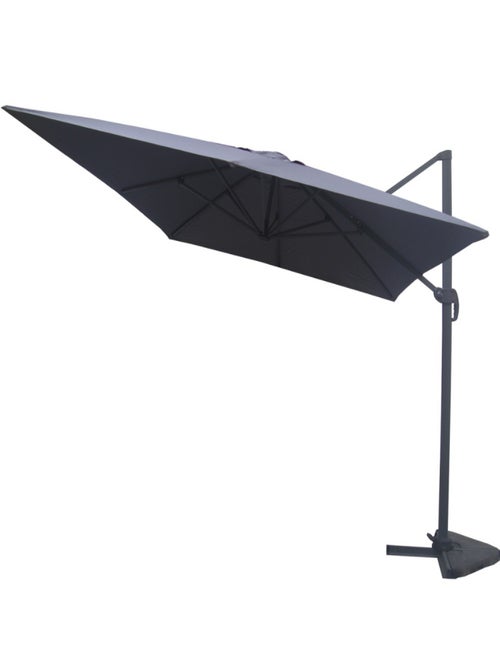 CESARE Ensemble parasol gris 3x4m et 4 dalles à lester - Kiabi CESARE Ensemble parasol gris 3x4m et 4 dalles à lester - Kiabi
