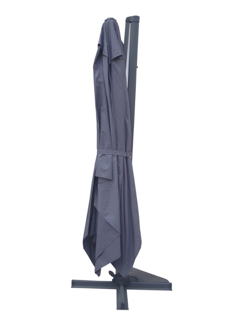 CESARE Ensemble parasol  gris 3x4m et 4 dalles à lester Gris - Kiabi