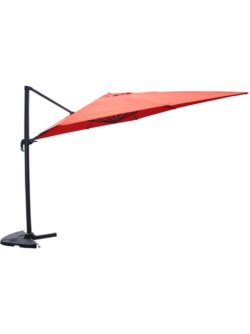 CESARE Ensemble parasol terracotta 3x4m et 4 dalles à lester - Kiabi