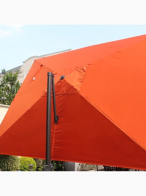 CESARE Ensemble parasol terracotta 3x4m et 4 dalles à lester - Kiabi
