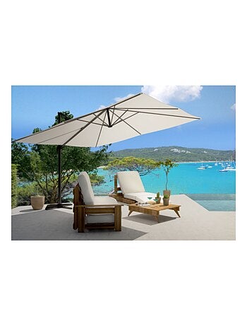 CESARE Parasol marron déporté rectangle 3 x 4 m rotatif à 360