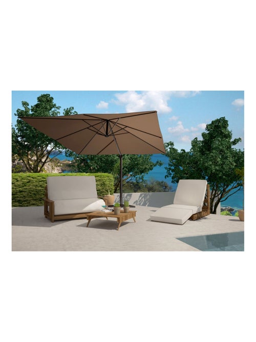 CESARE Parasol marron déporté rectangle 3 x 4 m rotatif à 360 - Kiabi