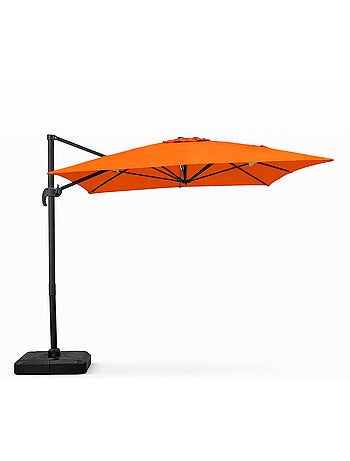 CESARE Parasol marron déporté rectangle 3 x 4 m rotatif à 360