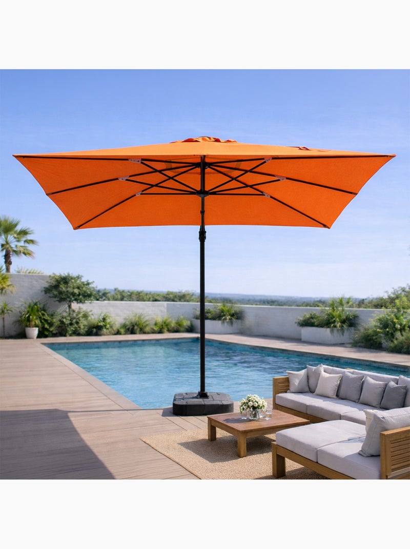 CESARE Parasol rectangulaire 3x4m déporté rotatif orange en aluminium Orange - Kiabi