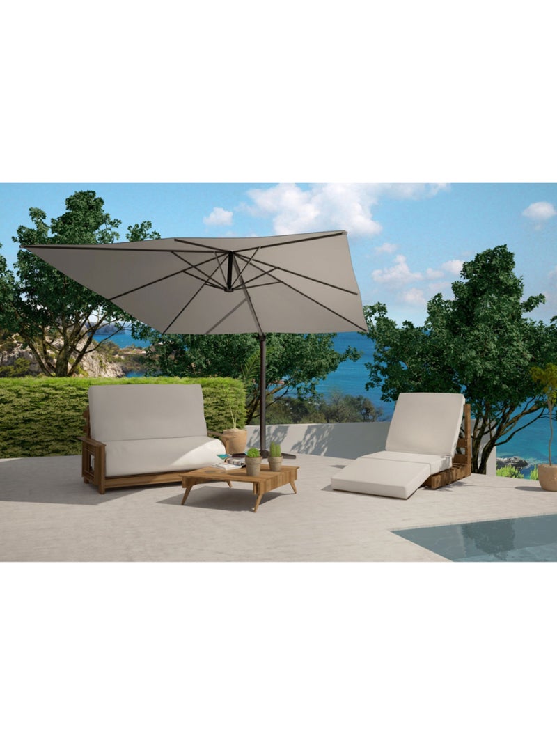 CESARE Parasol terracotta déporté rectangle 3 x 4 m rotatif à 360 Terracotta - Kiabi