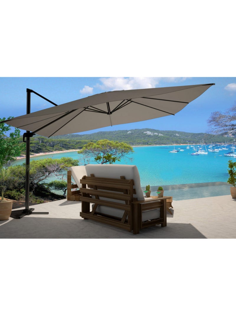 CESARE Parasol terracotta déporté rectangle 3 x 4 m rotatif à 360 Terracotta - Kiabi