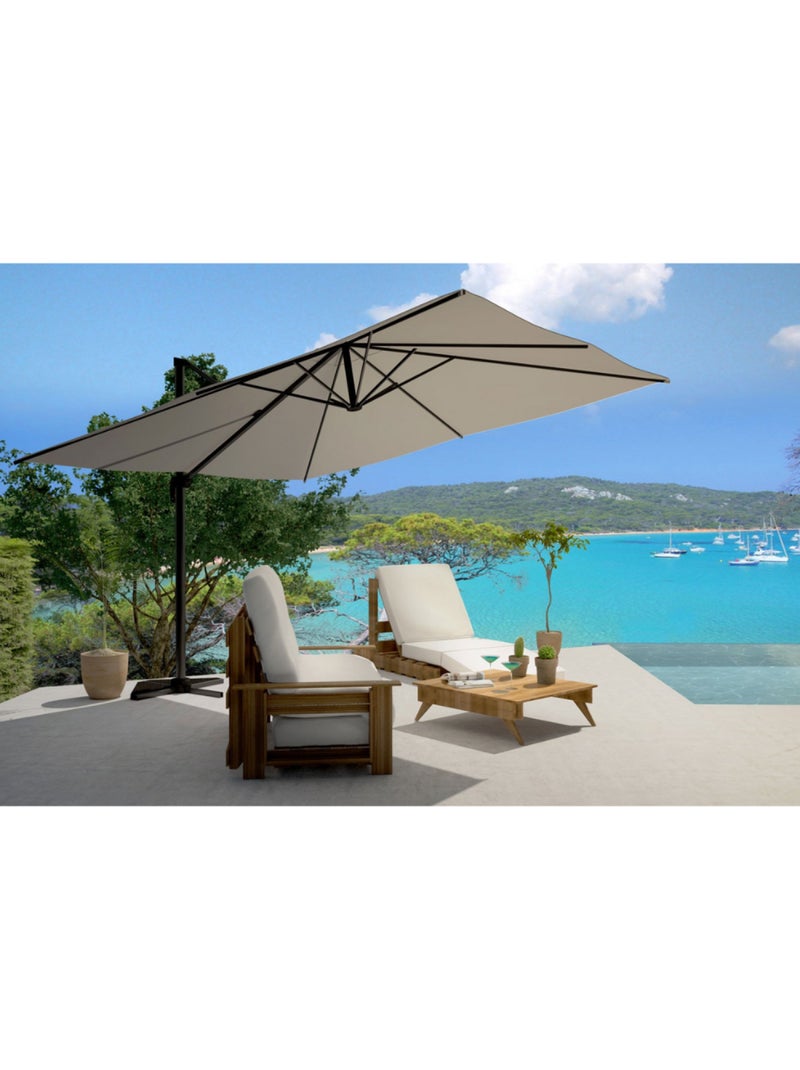 CESARE Parasol terracotta déporté rectangle 3 x 4 m rotatif à 360 Terracotta - Kiabi